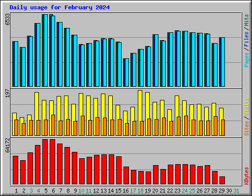 Daily usage for February 2024