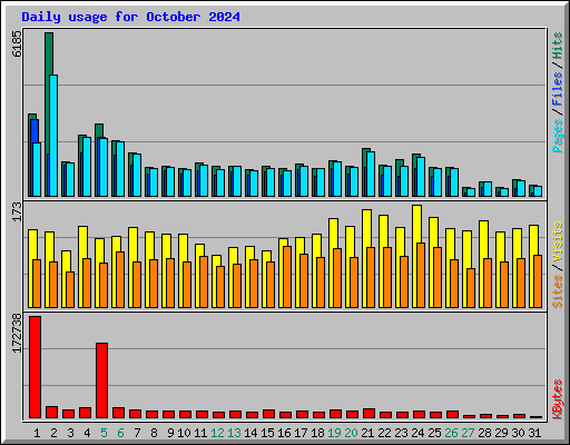 Daily usage for October 2024