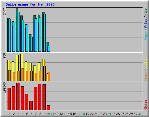Daily usage for May 2025