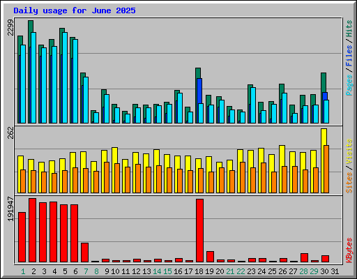 Daily usage for June 2025