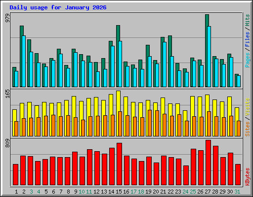 Daily usage for January 2026