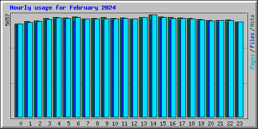 Hourly usage for February 2024