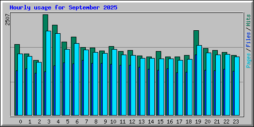 Hourly usage for September 2025